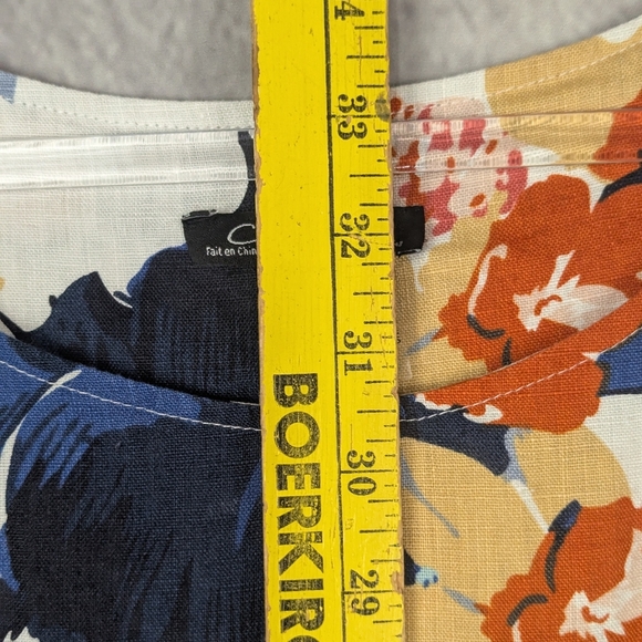 Charlie B Small 100% Linen Hi-Lo Dress Sleeveless Bold Floral Pristine - Picture 11 of 12